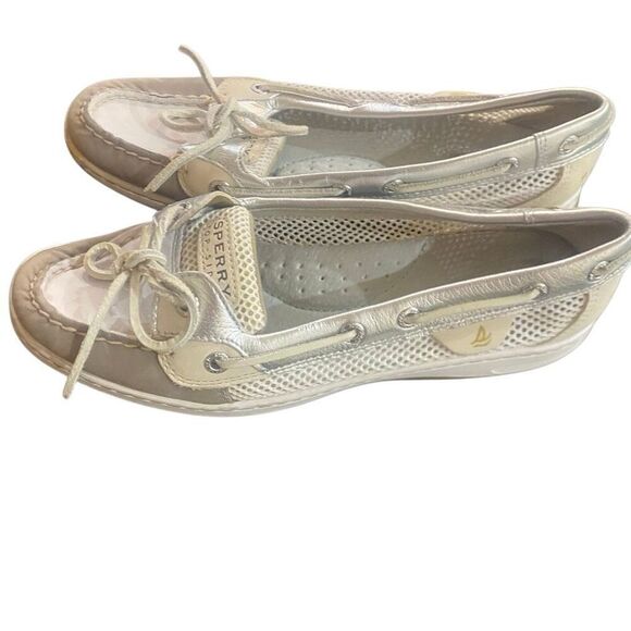 Sperry Sliders leather size 8M flats gray and white - Picture 7 of 8
